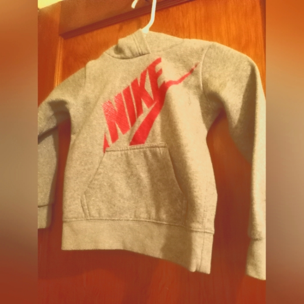 Girls Gray and Pink Nike Hoodie